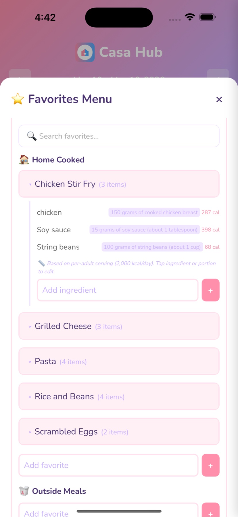 AI Ingredients & Nutrition